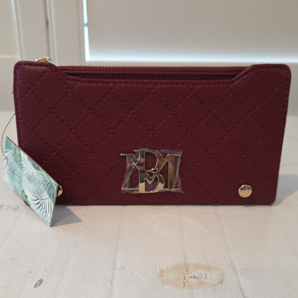Badgley Mischka Red Wallet Luxurious Leather Accessory